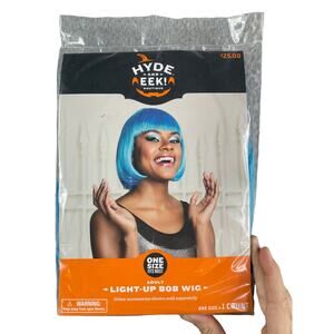 Target Hyde and Eek Boutique Wig Womens Blue Light-Up Bob Costume Disguise NWT
